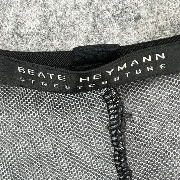 Beate Heymann Orchid Maxi Dress Womens 8 Black Purple Sheer Stretch Boho Chic - Picture 11 of 13